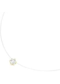 Collier Smart Jewel "schwebender Stein, Zirkonia, Silber 925", gold, Halsketten, Damen, 45cm, Silber 925 (Sterlingsilber), Collier