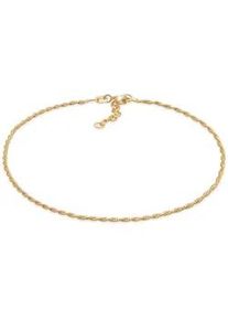 Fu&szlig;kette Elli "Kordelkette Gedreht Basic Zeitlos 925 Silber" Gr. 25, gold, Fu&szlig;ketten, Damen, 2,5cm, Silber 925 (Sterlingsilber)