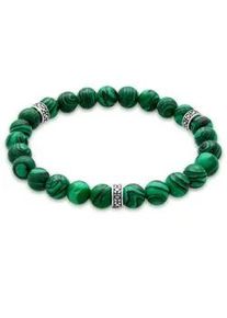 Armband Kuzzoi "Herren synth. Malachit Bead Oxidiert 925 Silber" Gr. 19, gr&uuml;n, Armb&auml;nder, Herren, 19cm, ohne Stein, Resin, Armband
