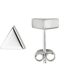 Paar Ohrstecker Jobo "Dreieck", silber (silber 925), Ohrringe, Damen, Silber 925 (Sterlingsilber), dreieckig 925 Silber