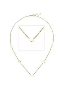 Collier Jobo, gelb (gelbgold 375), Halsketten, Damen, Gelbgold 375, L: 43, Collier, 375 Gold mit Pl&auml;ttchen