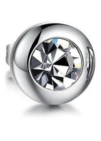 Single-Ohrstecker Firetti "Schmuck Geschenk Ohrschmuck einzeln Glamour", silber (edelstahlfarben, kristallwei&szlig;, kristallwei&szlig;), Ohrringe, Damen, 8mm, Edelstahl, mit Zirkonia (synth.)