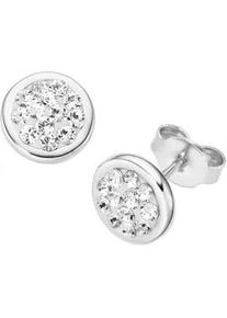 Paar Ohrstecker Firetti "Schmuck Geschenk Silber 925 Ohrschmuck", bunt (silberfarben, wei&szlig;, wei&szlig;), Ohrringe, Damen, Silber 925 (Sterlingsilber), mit Kristallstein