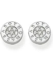 Paar Ohrstecker Thomas Sabo "Classic Pav&eacute; Schwarz, Classic Pav&eacute; Wei&szlig;", bunt (silberfarben, wei&szlig;, kristallwei&szlig;), Ohrringe, Damen, 9mm, Silber 925 (recycelt), mit Zirkonia (synth.)