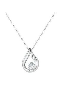 Kette mit Anh&auml;nger Firetti "Schmuck Geschenk Silber 925 Halsschmuck Halskette Ankerkette", silber (silberfarben, kristallwei&szlig;), Halsketten, Damen, Silber 925 (Sterlingsilber), L: 45 B: 1mm, mit Zirkonia (synth.), B:1mm