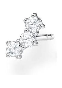 Single-Ohrstecker Thomas Sabo "farbige oder wei&szlig;e Steine", bunt (silberfarben, wei&szlig;, kristallwei&szlig;), Ohrringe, Damen, Silber 925 (recycelt), mit Glas-Keramik Stein, Korund (synth.), Zirkonia (synth.)