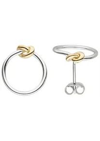 Paar Ohrstecker Jobo "Knoten", silber (silber 925), Ohrringe, Damen, Silber 925 (Sterlingsilber), 925 Silber bicolor vergoldet