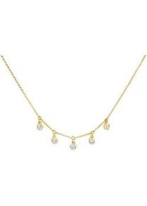 Kette mit Anh&auml;nger Firetti "Schmuck Geschenk Silber 925 Halsschmuck Halskette Kreis rund", gold (gelbgoldfarben, kristallwei&szlig;), Halsketten, Damen, Silber 925 (Sterlingsilber), L: 45 B: 1mm, mit Zirkonia (synth.), B:1mm