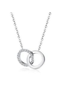 Kette mit Anh&auml;nger Firetti "Schmuck Geschenk Unity", silber (edelstahlfarben), Halsketten, Damen, Edelstahl, L: 51, mit Zirkonia (synth.)