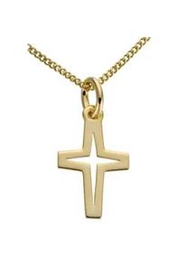 Kreuzanh&auml;nger Firetti "Schmuck Geschenk Gold 333 Halsschmuck Anh&auml;nger f&uuml;r Halskette Kreuz", gold (gelbgoldfarben), Schmuckanh&auml;nger, Damen, Gelbgold 333, 0,25 g