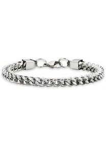 Armband Bruno Banani "Schmuck Geschenk Armkette Panzerkette 6 mm breit Silber" Gr. 22,5, silber (edelstahlfarben), Armb&auml;nder, Herren, 22,5, Edelstahl, Armband
