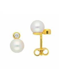 Adelia&acute;s Paar Ohrh&auml;nger ADELIA ́S "Damen 585 Gold Ohrringe Ohrstecker mit S&uuml;&szlig;wasser Zuchtperle", gold, Ohrringe, Damen, Damen, 0,1 VVS = sehr sehr kleine Einschl&uuml;sse, Diamanten Gelbgold 585 Gold Perlon, Diamanten, Gelbgold 585, Gold, Perlon, mit S&uuml;&szlig;wasser Zuchtperle Goldschmuck f&uuml;r Damen