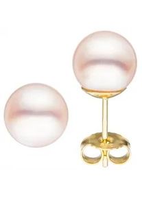 Paar Ohrstecker Jobo, gelb (gelbgold 585), Ohrringe, Damen, 8,5mm, Gelbgold 585 Perlen, Gelbgold 585, Perlen, 585 Gold mit Akoya-Zuchtperlen 8,5 mm