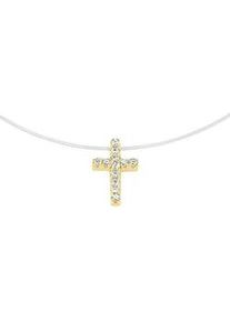 Collier Smart Jewel "Anh&auml;nger Kreuz, Silber 925", gold, Halsketten, Damen, 45cm, Silber 925 (Sterlingsilber), Collier