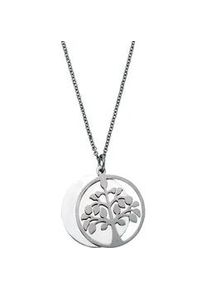 Kette mit Anh&auml;nger Firetti "Schmuck Geschenk Halskette Lebensbaum, Flachpanzerkette", silber (edelstahlfarben), Halsketten, Damen, Edelstahl, L: 45