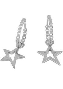 Paar Creolen Firetti "Schmuck Geschenk Silber 925 Ohrschmuck Sterne", silber (silberfarben), Ohrringe, Damen, Silber 925 (Sterlingsilber)