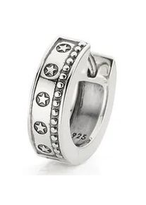 Single-Creole Bruno Banani "Schmuck Geschenk Silber 925 Ohrschmuck Ohrring Single", silber (silberfarben, schwarz), Ohrringe, Herren, 13,5mm, Silber 925 (Sterlingsilber)