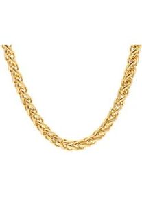 Edelstahlkette Firetti "Schmuck Geschenk Zopfkettengliederung, 6 mm breit" Gr. 50, gold (gelbgoldfarben), Halsketten, Damen, 50, Edelstahl, L: 50 B: 6mm, Edelstahlkette, B:6mm