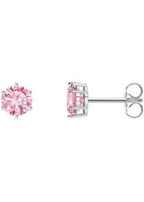 Paar Ohrstecker Thomas Sabo "Schmuck Silber 925 Ohrringe Solit&auml;r", bunt (silberfarben, pink, pink), Ohrringe, Damen, 7mm, Silber 925 (recycelt), mit Zirkonia (synth.)