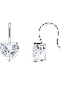 Paar Ohrh&auml;nger Thomas Sabo "mit gro&szlig;em Zirkoniaherz", bunt (silberfarben, wei&szlig;, wei&szlig;), Ohrringe, Damen, Silber 925 (recycelt), mit Zirkonia (synth.)