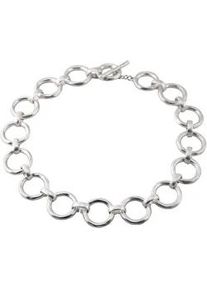 Collier Firetti "mit Ringen, rund, matt", grau (metallfarben), Halsketten, Damen, Metall, L: 43,5, Collier