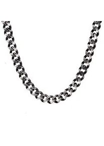 Panzerkette Firetti "Schmuck Geschenk Edelstahl Halsschmuck Halskette 6,0 mm breit" Gr. 50, schwarz (edelstahlfarben, schwarz), Halsketten, Herren, 50, Edelstahl, B: 6mm, Panzerkette, B:6mm