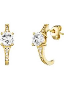 Paar Ohrstecker JULIE JULSEN "925 Silber vergoldet Zirkonia wei&szlig;", gelb (gelb, wei&szlig;), Ohrringe, Damen, one-size, Silber 925 (Sterlingsilber)