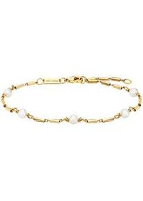 Armband JULIE JULSEN "925/- Sterling Silber vergoldet S&uuml;&szlig;wasserperlen", gelb, Armb&auml;nder, Damen, 19cm, Silber 925 (Sterlingsilber), gl&auml;nzend, Armband