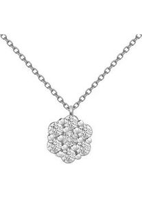 Kette mit Anh&auml;nger Firetti "Schmuck Geschenk Silber 925 Halsschmuck Ankerkette Anh&auml;nger Blume", silber (silberfarben, kristallwei&szlig;), Halsketten, Damen, Silber 925 (Sterlingsilber), L: 43 B: 1,1mm, Made in Germany - mit Zirkonia (synth.), B:1,1mm
