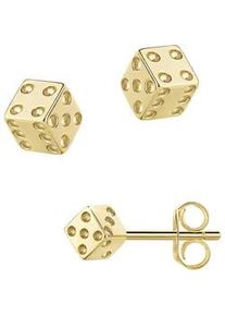 Paar Ohrstecker Firetti "Schmuck Geschenk Silber 925 Ohrschmuck Ohrringe W&uuml;rfel", gold (gelbgoldfarben), Ohrringe, Damen, Silber 925 (Sterlingsilber), Made in Germany