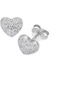 Paar Ohrstecker Smart Jewel "Herz mit Zirkonia, Silber 925", silber, Ohrringe, Damen, Silber 925 (Sterlingsilber)