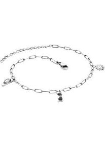 Fu&szlig;kette JULIE JULSEN "Edelstahl rhodiniert", wei&szlig;, Fu&szlig;ketten, Damen, 22+5cm, Edelstahl, gl&auml;nzend