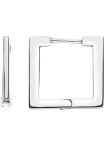 Paar Creolen Jobo "Quadrat", silber (edelstahlfarben), Ohrringe, Damen, Edelstahl, Edelstahl 18 mm