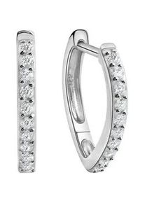 Paar Creolen Firetti "Schmuck Geschenk Silber 925 Ohrschmuck Ohrringe", silber (silberfarben, kristallwei&szlig;, kristallwei&szlig;), Ohrringe, Damen, Silber 925 (Sterlingsilber), mit Zirkonia (synth.)