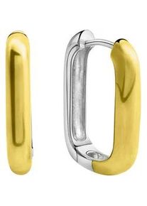 Paar Creolen Firetti "Schmuck Geschenk Silber 925 Ohrschmuck Ohrringe bicolor", gold (silberfarben, gelbgoldfarben), Ohrringe, Damen, Silber 925 (Sterlingsilber)
