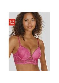 Push-up-BH Lascana "Alicia", Damen, Gr. 70, Cup B, pink, Microtouch, Obermaterial: 90% Polyamid, 10% Elasthan, BHs Push-up-BH, in Bustier Form, sexy Dessous