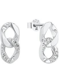 Paar Ohrstecker Amor "2039102", silber (silberfarben, kristallwei&szlig;, kristallwei&szlig;), Ohrringe, Damen, Silber 925 (Sterlingsilber), mit Zirkonia (synth.)