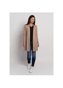 Cardigan Seidel Moden, Damen, Gr. 50, beige (sand, walnuss,85), Jersey, Obermaterial: 95% Viskose, 5% Elasthan, unifarben, normal h&uuml;ftbedeckend, Rundhals, abgesteppt, Strickjacken, ohne Verschluss und aus Viskose MADE IN GERMANY
