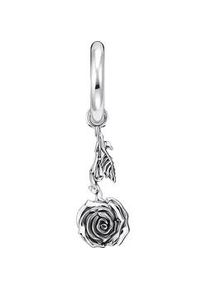 Single-Creole Thomas Sabo "Einzel-Creole mit abnehmbaren Anh&auml;nger Midnight Rose", silber (silberfarben), Ohrringe, Damen, Silber 925 (recycelt)