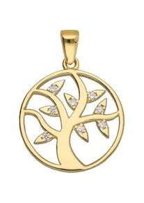 Adelia&acute;s Kettenanh&auml;nger ADELIA ́S "Damen Anh&auml;nger Lebensbaum mit Zirkonia &Oslash; 17,9 mm", bunt, Schmuckanh&auml;nger, Damen, Gold, Kettenanh&auml;nger, mit Zirkonia f&uuml;r Damen