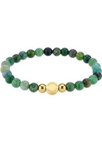 Armband Liebeskind Berlin "Schmuck Geschenk Armkette Zugarmband", gold (gelbgoldfarben, gr&uuml;n, gr&uuml;n), Armb&auml;nder, Damen, 17cm, Edelstahl Polyurethan, Edelstahl, Polyurethan, Armband, mit Edelsteinen