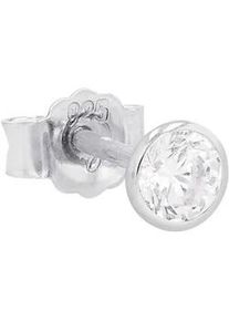 Single-Ohrstecker Amor "9146116", silber (silberfarben, kristallwei&szlig;, kristallwei&szlig;), Ohrringe, Damen, 3mm, Silber 925 (Sterlingsilber), Made in Germany - mit Zirkonia (synth.)