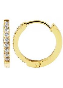 Adelia&acute;s Paar Creolen ADELIA ́S "Damen Creolen aus Edelstahl und Strass &Oslash; 12 mm", silber, Ohrringe, Damen, Damen, Edelstahl