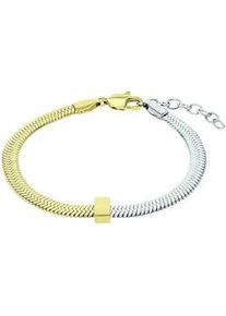 Armband Amor "2039980", gelb (gelbgoldfarben, edelstahlfarben), Armb&auml;nder, Damen, 20cm, Edelstahl, Armband