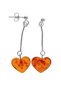 Paar Ohrh&auml;nger OSTSEE-SCHMUCK "OSTSEE-SCHMUCK Ohrh&auml;nger Herz 10 mm Ohrh&auml;nger Herz 10 mm", wei&szlig;, Ohrringe, Damen, 45 x 10mm, Silber 925 (Sterlingsilber)