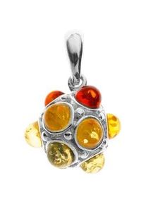 Kettenanh&auml;nger OSTSEE-SCHMUCK "OSTSEE-SCHMUCK Anh&auml;nger Discokugel 14 mm", wei&szlig;, Schmuckanh&auml;nger, Damen, 32 x 14mm, Silber 925 (Sterlingsilber), 3,2 g, Kettenanh&auml;nger