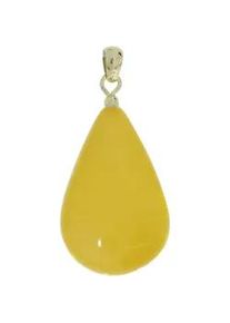 Kettenanh&auml;nger OSTSEE-SCHMUCK "OSTSEE-SCHMUCK Anh&auml;nger Tropfen ca. 30 mm lang - Gold 585/000", gelb, Schmuckanh&auml;nger, Damen, 40 x 18mm, Bernstein, 3,4 g, Kettenanh&auml;nger