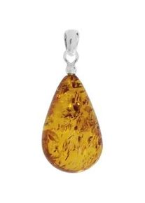 Kettenanh&auml;nger OSTSEE-SCHMUCK "OSTSEE-SCHMUCK Anh&auml;nger Tropfen ca. 26 mm lang - Silber 925/000", wei&szlig;, Schmuckanh&auml;nger, Damen, 36 x 18mm, Bernstein, 3 g, Kettenanh&auml;nger