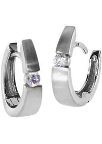 Paar Creolen OSTSEE-SCHMUCK "OSTSEE-SCHMUCK Creole Melinda Creole Melinda", wei&szlig;, Ohrringe, Damen, 14 x 4mm, Silber 925 (Sterlingsilber)