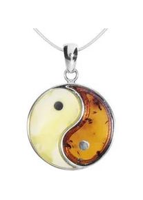 Kette mit Anh&auml;nger OSTSEE-SCHMUCK "OSTSEE-SCHMUCK Kette mit Anh&auml;nger Yin & Yang" Gr. 45, silber, Halsketten, Damen, 45cm, Silber 925 (Sterlingsilber), L: 42